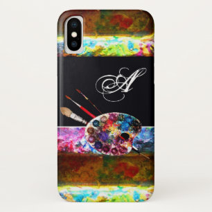 ARTIST COLOR PALETTE MONOGRAM Black iPhone X Hoesje