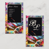 ARTIST COLOR PALETTE MONOGRAM Painter, Art Supply Visitekaartje (Voorkant / Achterkant)