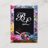 ARTIST COLOR PALETTE MONOGRAM Painter, Art Supply Visitekaartje (Achterkant)
