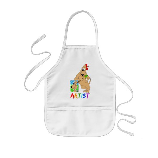 Artist Dog Art Smock Apron Kinder Schort (Voorkant)