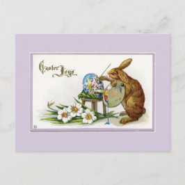 Artist Easter Bunny Lavender Briefkaart