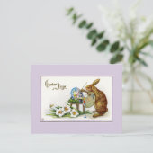 Artist Easter Bunny Lavender Briefkaart (Staand voorkant)