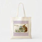 Artist Easter Bunny Lavender Budget Canvas tas (Voorkant)