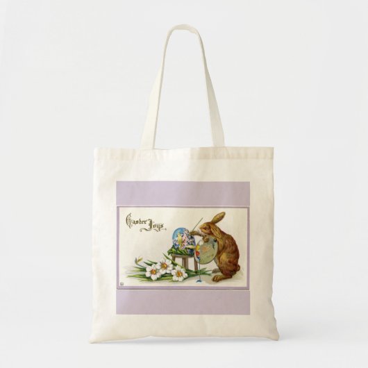 Artist Easter Bunny Lavender Budget Canvas tas (Voorkant)
