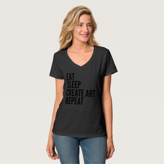Artist Eat Sleep Create Repeat T-shirt (Voorkant volledig)