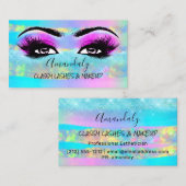 Artist Eyelash Logo Pink Holo Visitekaartje (Voorkant / Achterkant)