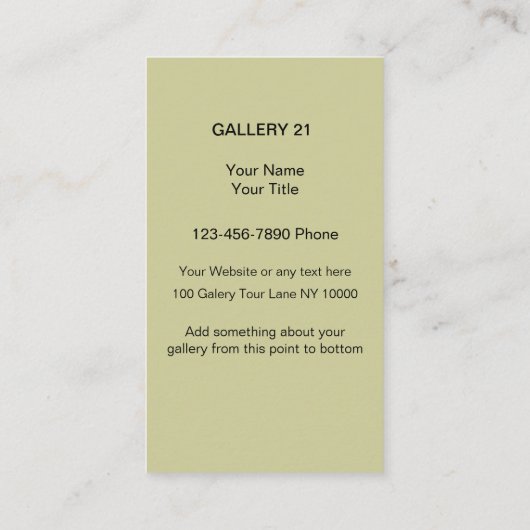 Artist Gallery Classic Visitekaartjes (Achterkant)