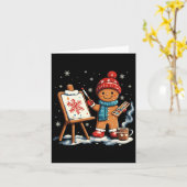 Artist Gingerbread Painter Art Teacher Student Chr Kaart (Gele Bloem)