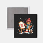 Artist Gingerbread Painter Art Teacher Student Chr Magneet (Voorkant / Achterkant)