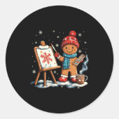Artist Gingerbread Painter Art Teacher Student Chr Ronde Sticker (Voorkant)