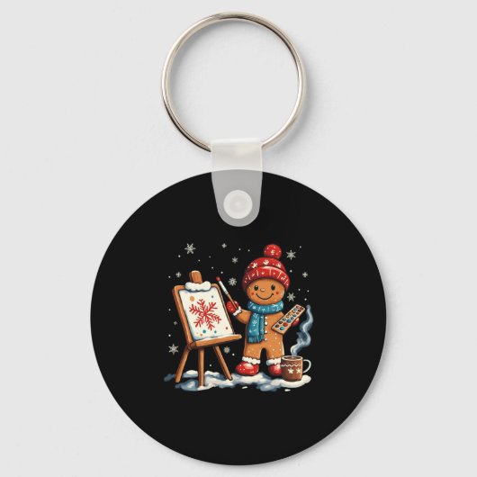 Artist Gingerbread Painter Art Teacher Student Chr Sleutelhanger (Voorkant)