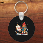 Artist Gingerbread Painter Art Teacher Student Chr Sleutelhanger (Voorkant)