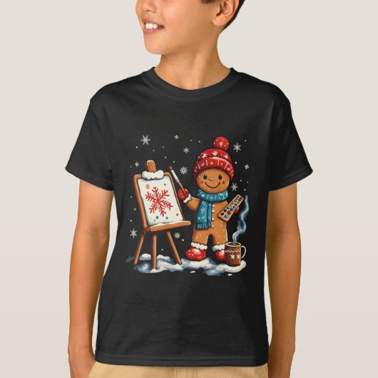 Artist Gingerbread Painter Art Teacher Student Chr T-shirt (Voorkant)