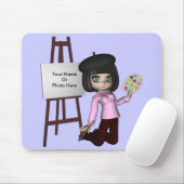 Artist Girl Easel Mousepad Muismat (Met muis)