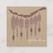 Artist handgemaakte ontwerper van Macrame Vierkante Visitekaartje (Voorkant)