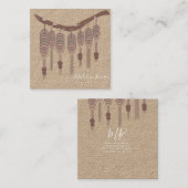 Artist handgemaakte ontwerper van Macrame Vierkante Visitekaartje (Voorkant / Achterkant)