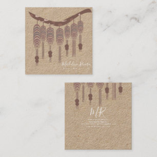 Artist handgemaakte ontwerper van Macrame Vierkante Visitekaartje