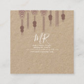 Artist handgemaakte ontwerper van Macrame Vierkante Visitekaartje (Achterkant)