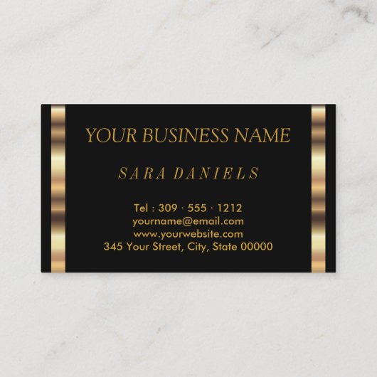 Artist maken met Gold Confetti en Gold Metal Lips Visitekaartje (Achterkant)