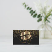 Artist maken met Gold Confetti en Gold Metal Lips Visitekaartje (Staand voorkant)