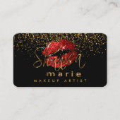 Artist maken met Gold & Red Lips Visitekaartje (Voorkant)