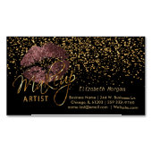 Artist maken met gouden Confetti en donkere Rozen Magnetisch Visitekaartje (Voorkant)