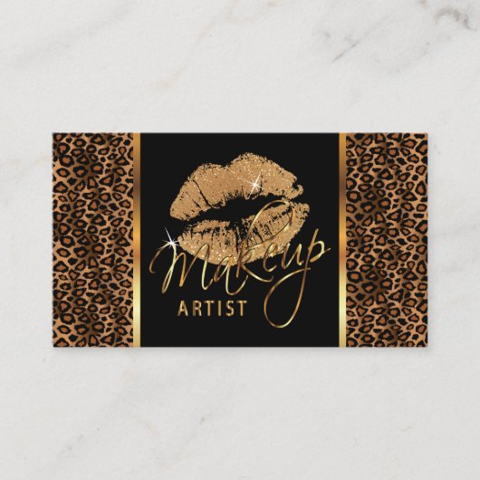 Artist maken met luipaard en gouden liften visitekaartje (Voorkant)