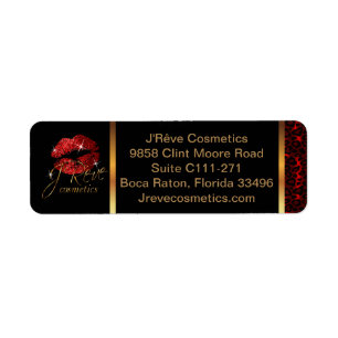 Artist maken met luipaard en rode lips etiket