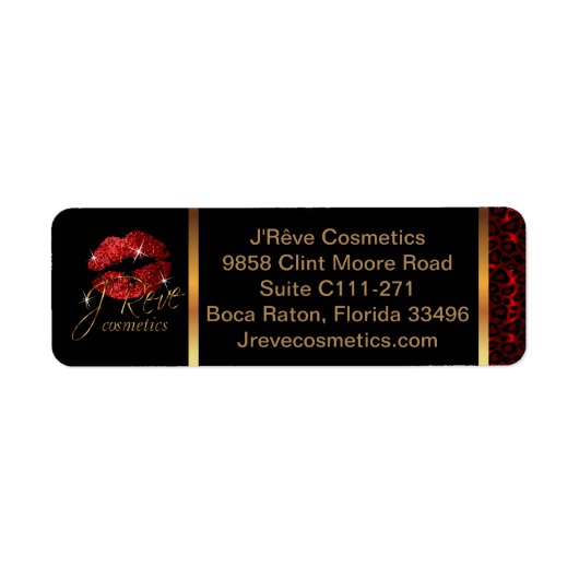 Artist maken met luipaard en rode lips etiket (Voorkant)