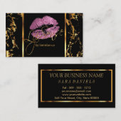 Artist maken met marmer Gold en zo roze lips Visitekaartje (Voorkant / Achterkant)