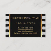 Artist maken met strepen en rode lips visitekaartje (Achterkant)