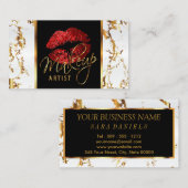 Artist maken met witte marmer Gold en rode accesso Visitekaartje (Voorkant / Achterkant)