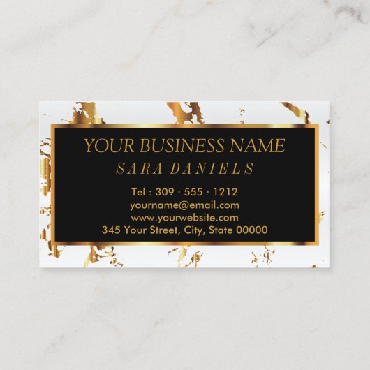 Artist maken met witte marmer Gold en rode accesso Visitekaartje (Achterkant)
