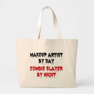 Artist maken tegen dag Zombie-laag tegen nacht Grote Tote Bag