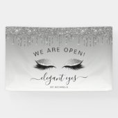 Artist maken we open glitter Drip Eyes Silver Spandoek (Horizontaal)