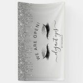 Artist maken we open glitter Drip Eyes Silver Spandoek (Verticaal)