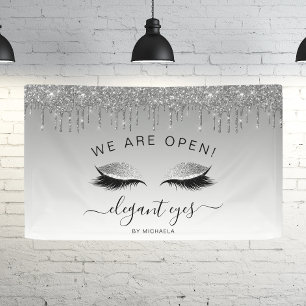 Artist maken we open glitter Drip Eyes Silver Spandoek