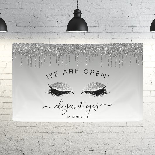 Artist maken we open glitter Drip Eyes Silver Spandoek