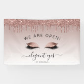 Artist maken we open Roos Glitter Eyes Spandoek (Horizontaal)