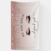 Artist maken we open Roos Glitter Eyes Spandoek (Verticaal)