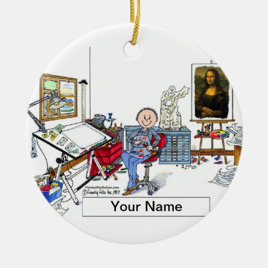 Artist - Mannelijke Keramisch Ornament (Voorkant)