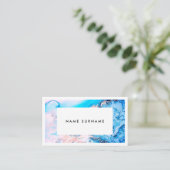 Artist Marble Pink Silver Waterverf Visitekaartje (Staand voorkant)