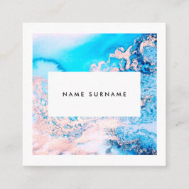 Artist Marble Pink Waterverf Square Visitekaartje