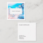 Artist Marble Pink Waterverf Square Visitekaartje (Voorkant / Achterkant)