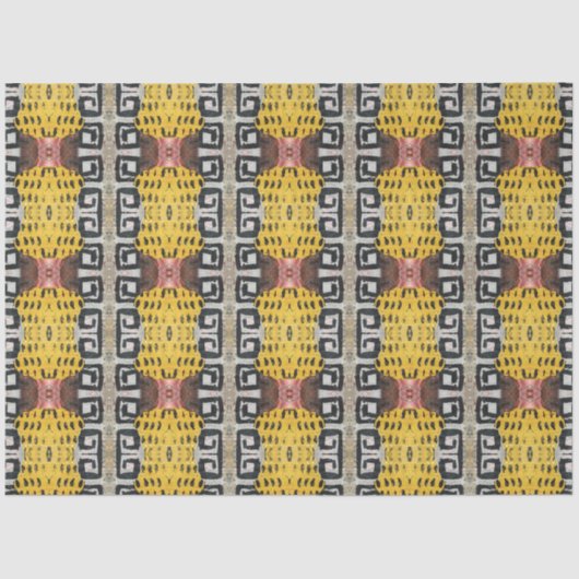 Artist Maroon Yellow Groot Abstract Geometrisch Tissuepapier (Voorkant)