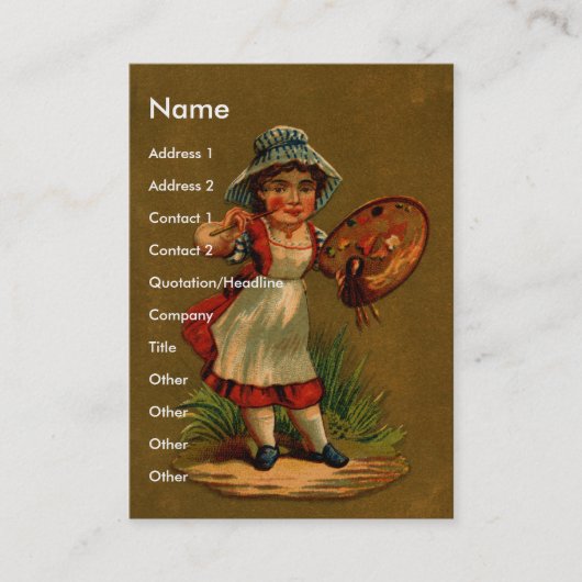 Artist met Paintborstel en Palet Visitekaartje (Voorkant)