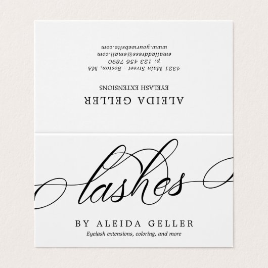 Artist na de zorg voor Zwematisch script Visitekaartje (Buitenkant ongevouwen)