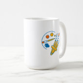 Artist Paint Palette and Brushes Koffiemok (Voorkant rechts)