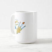 Artist Paint Palette and Brushes Koffiemok (Voorkant links)