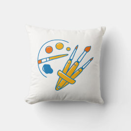 Artist Paint Palette and Brushes Kussen